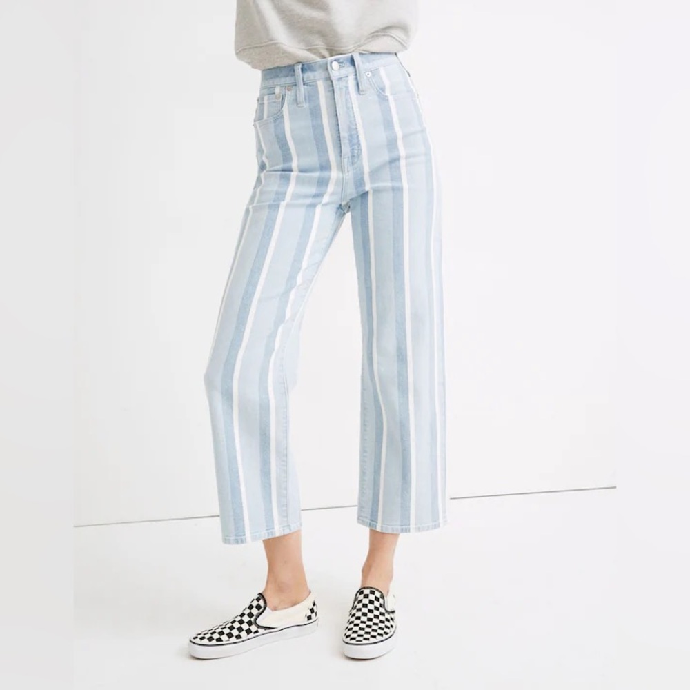 Madewell Slim Wide-Leg Jeans in Dion Stripe